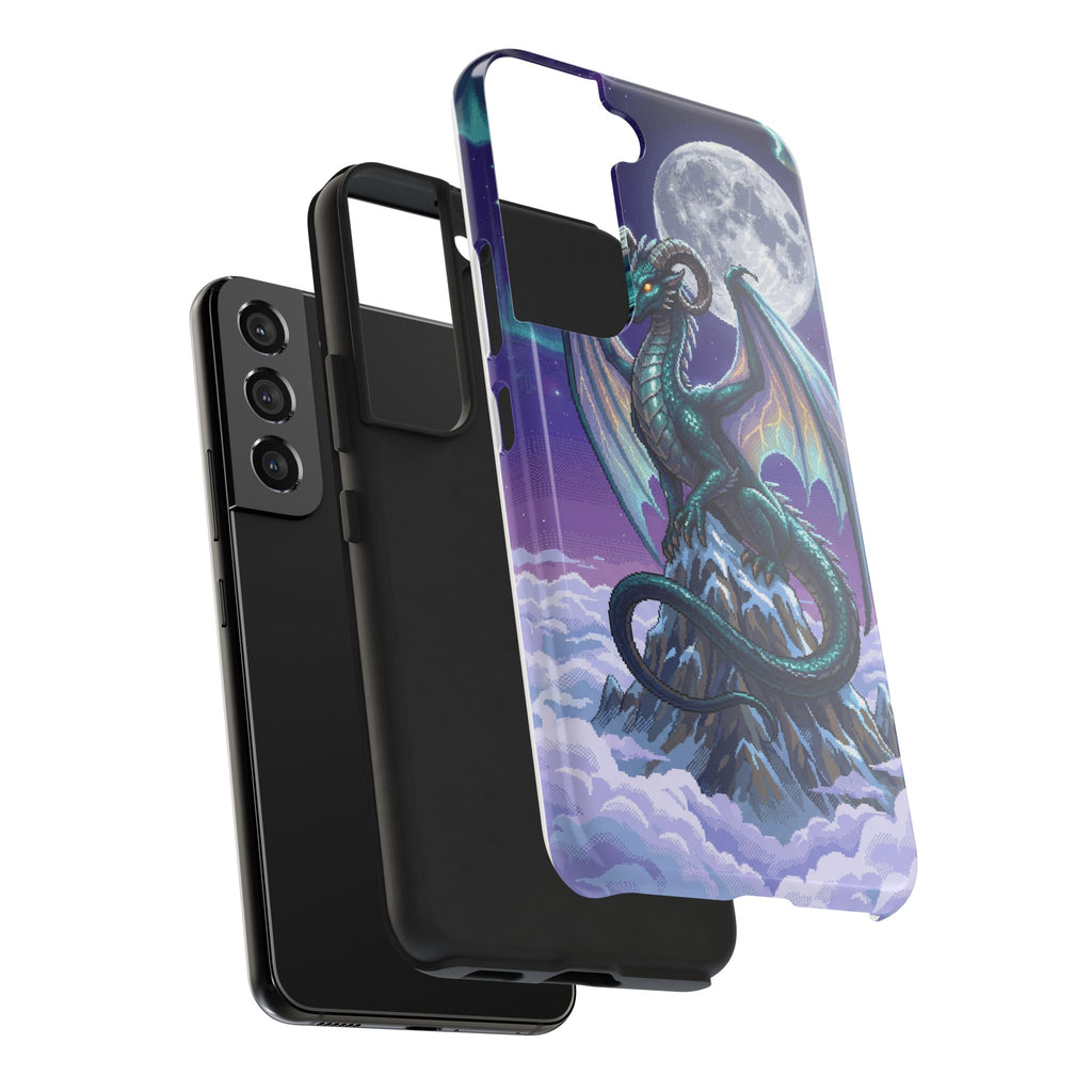 Retro Pixel Dragon on the Mountain Peak — Tough Phone Case