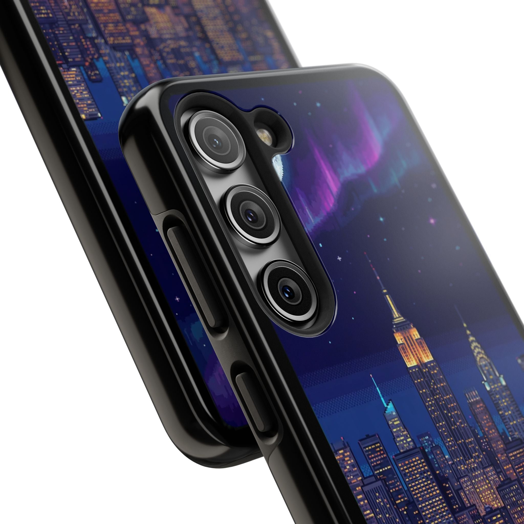 Retro Pixel NYC Skyline at Night — Tough Phone Case