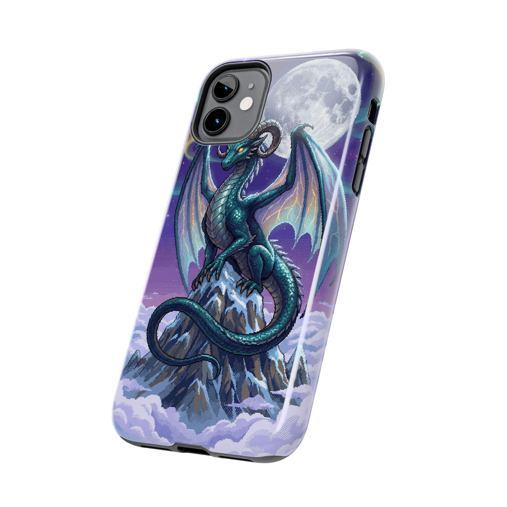 Retro Pixel Dragon on the Mountain Peak — Tough Phone Case