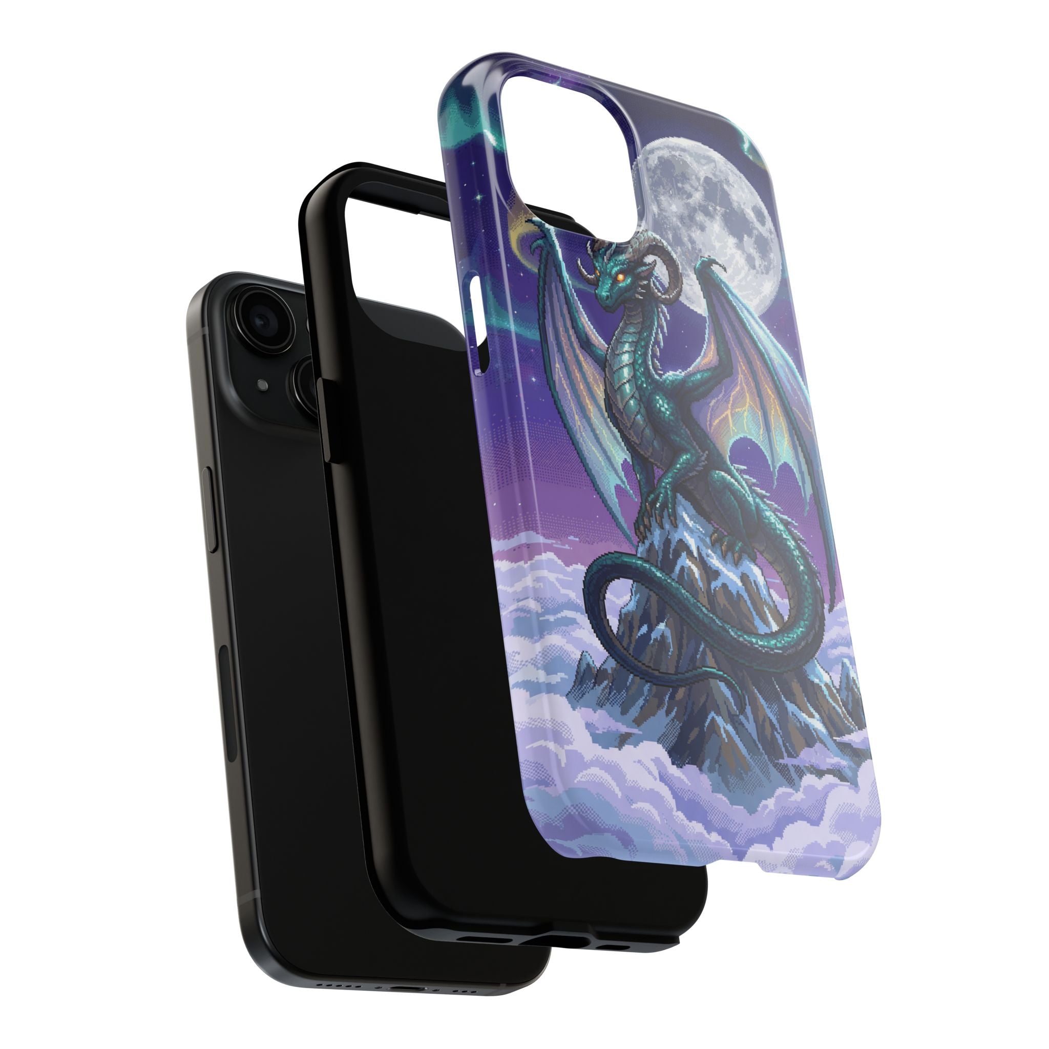 Retro Pixel Dragon on the Mountain Peak — Tough Phone Case