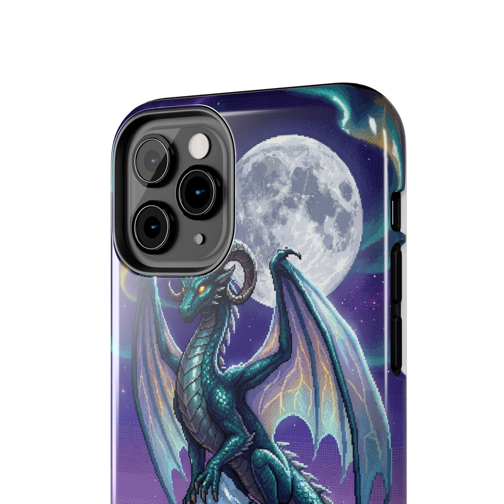 Retro Pixel Dragon on the Mountain Peak — Tough Phone Case