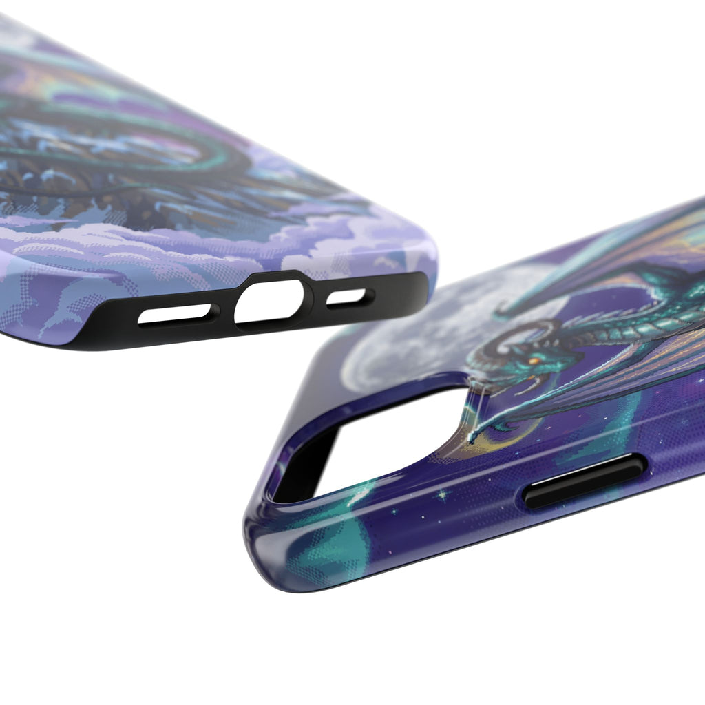 Retro Pixel Dragon on the Mountain Peak — Tough Phone Case
