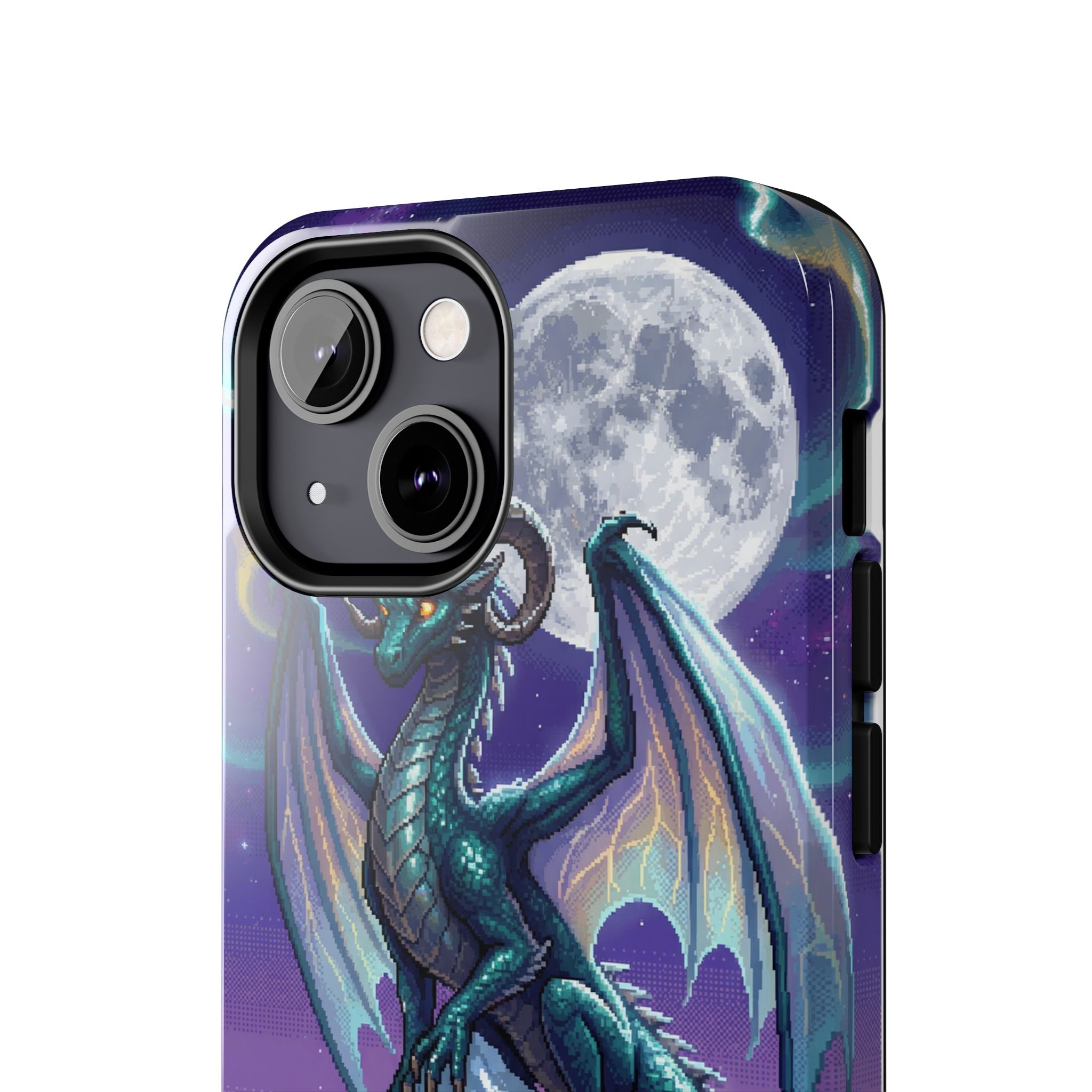 Retro Pixel Dragon on the Mountain Peak — Tough Phone Case