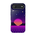 Retro Pixel Neon Grid — Tough Phone Case