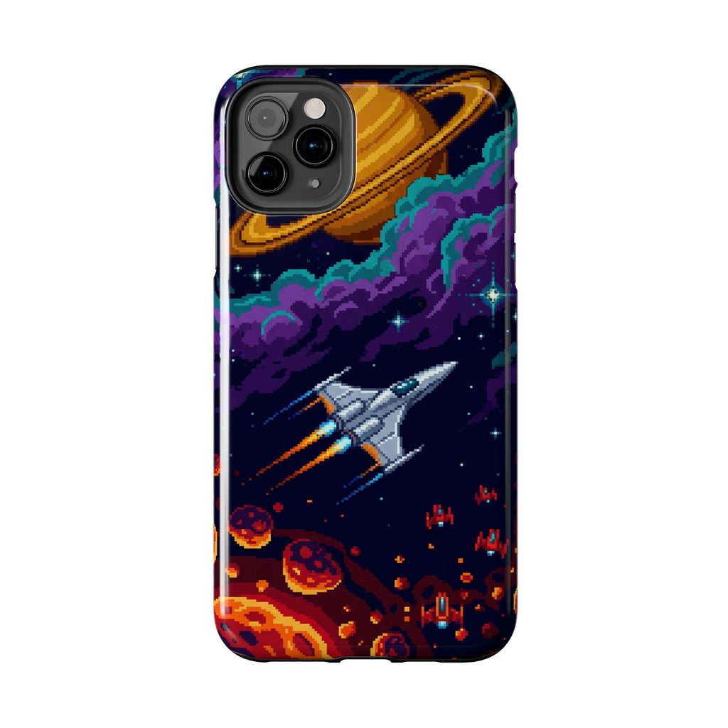 Retro Pixel Galactic Hero — Tough Phone Case