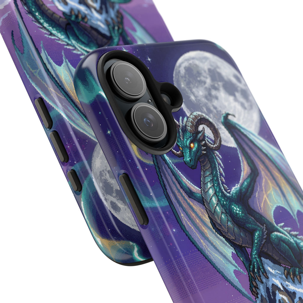 Retro Pixel Dragon on the Mountain Peak — Tough Phone Case