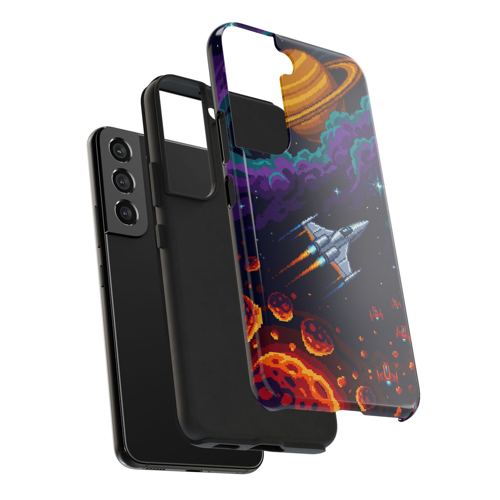 Retro Pixel Galactic Hero — Tough Phone Case