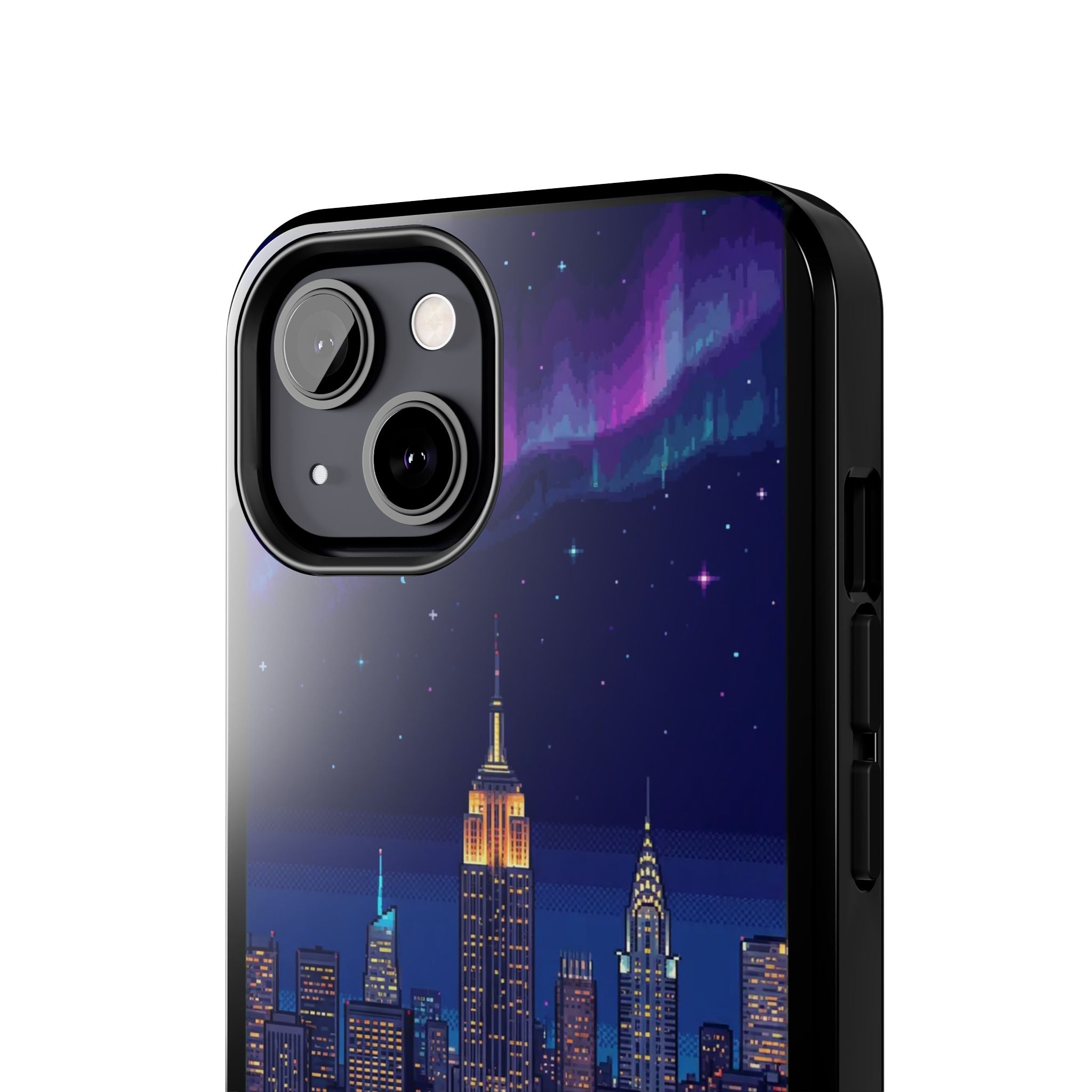 Retro Pixel NYC Skyline at Night — Tough Phone Case