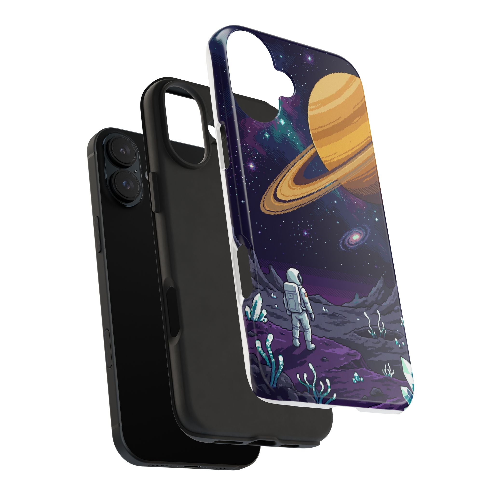 Retro Pixel Astronaut on an Alien World — Tough Phone Case