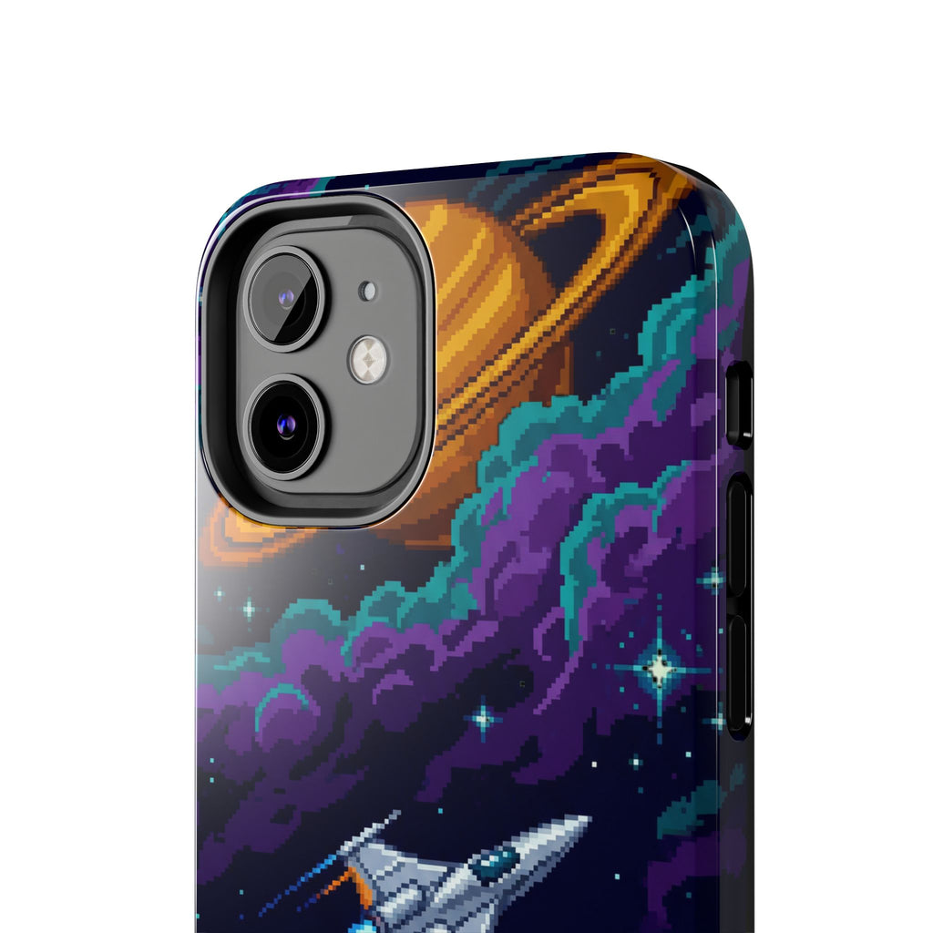 Retro Pixel Galactic Hero — Tough Phone Case