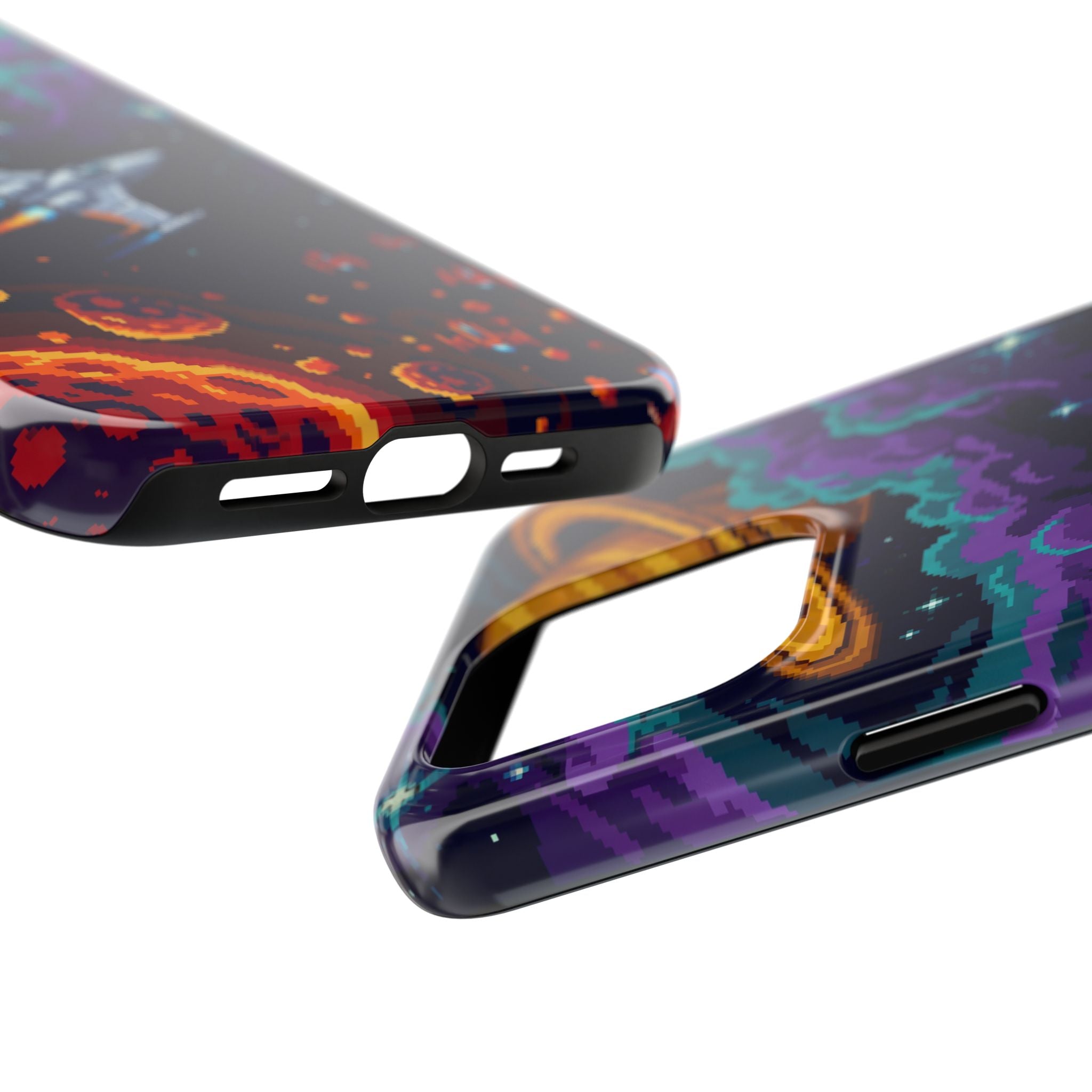 Retro Pixel Galactic Hero — Tough Phone Case