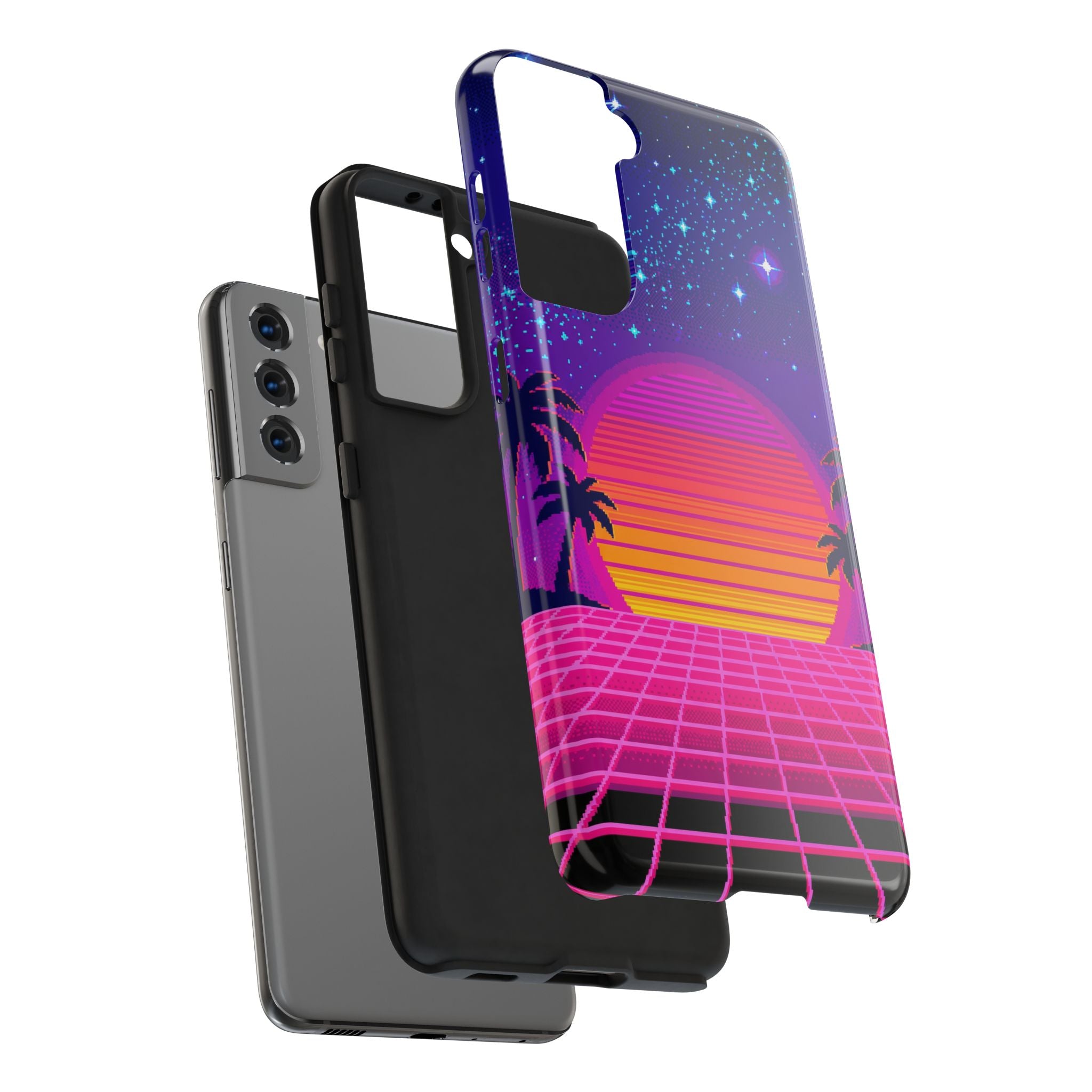 Retro Pixel 8-Bit Sunset — Tough Phone Case