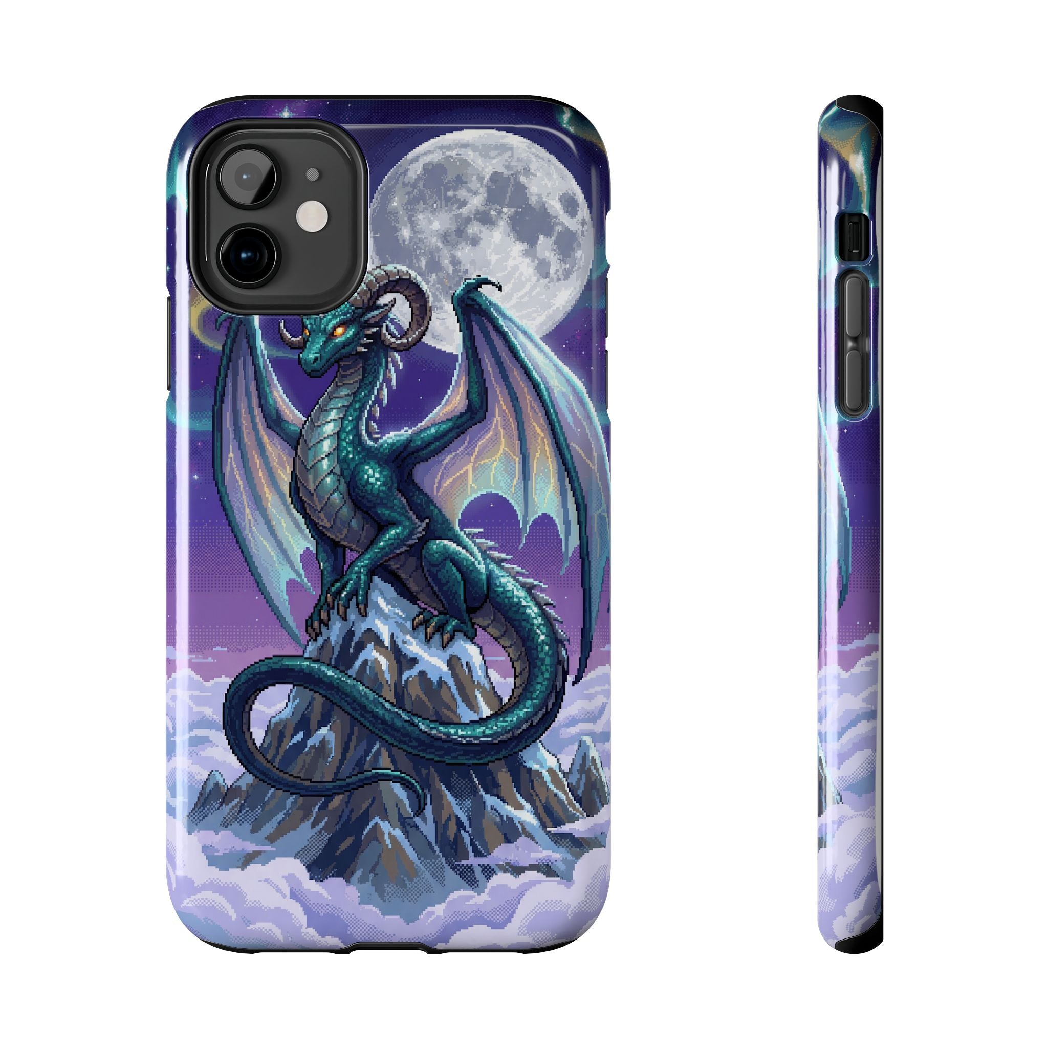 Retro Pixel Dragon on the Mountain Peak — Tough Phone Case