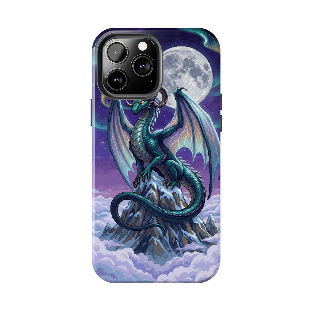 Retro Pixel Dragon on the Mountain Peak — Tough Phone Case