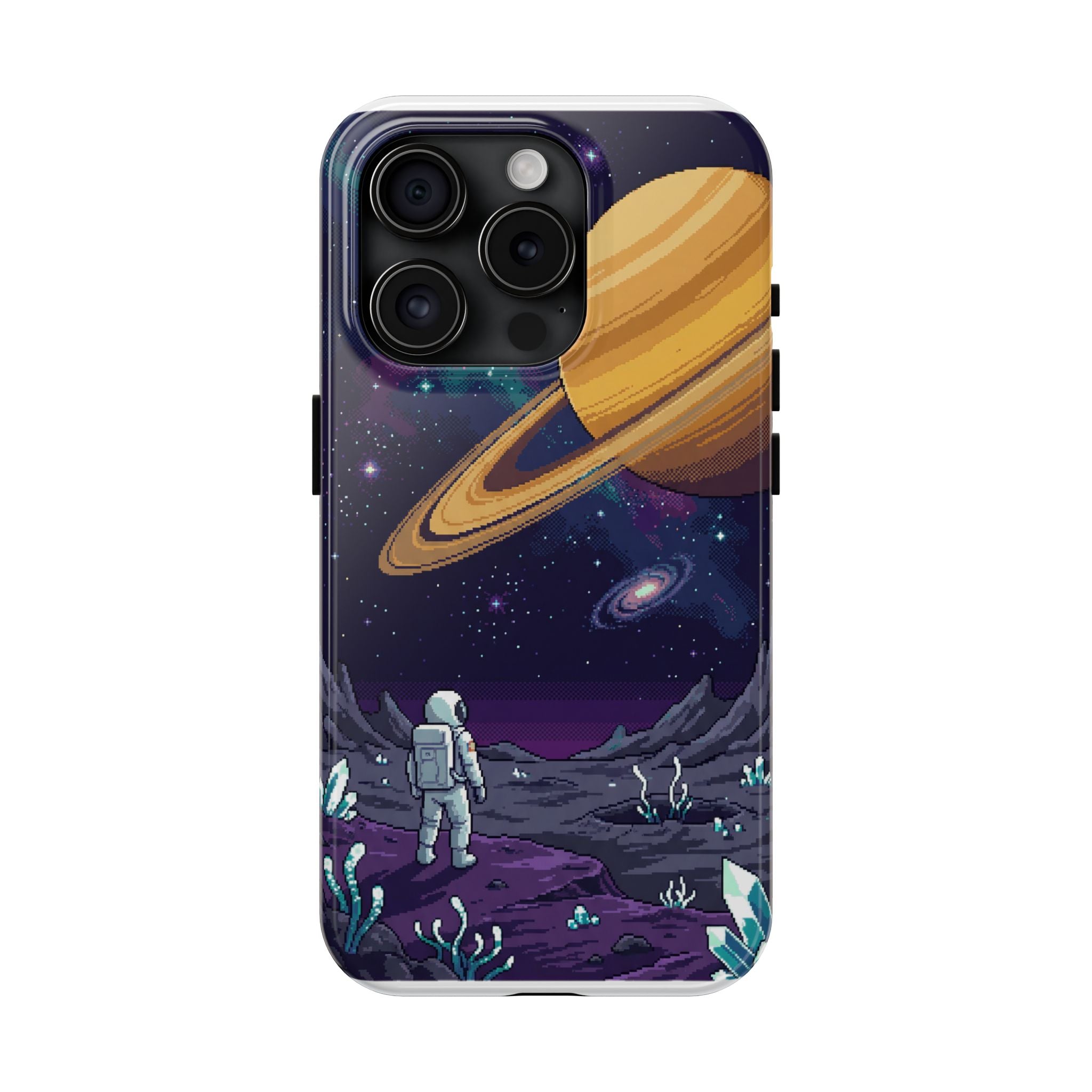 Retro Pixel Astronaut on an Alien World — Tough Phone Case