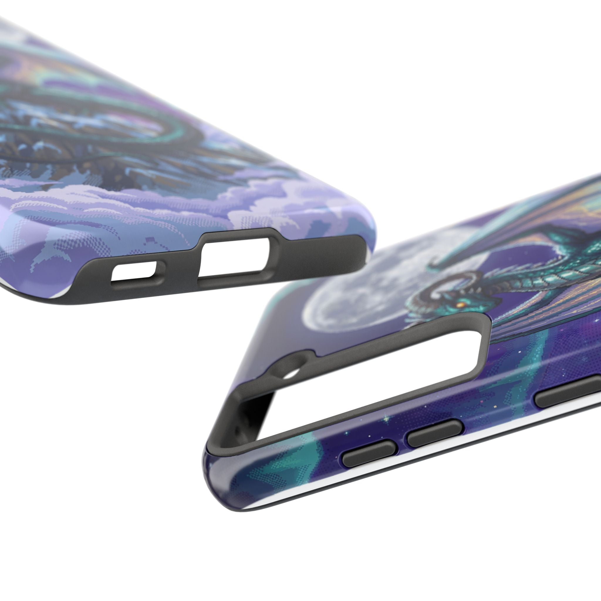 Retro Pixel Dragon on the Mountain Peak — Tough Phone Case