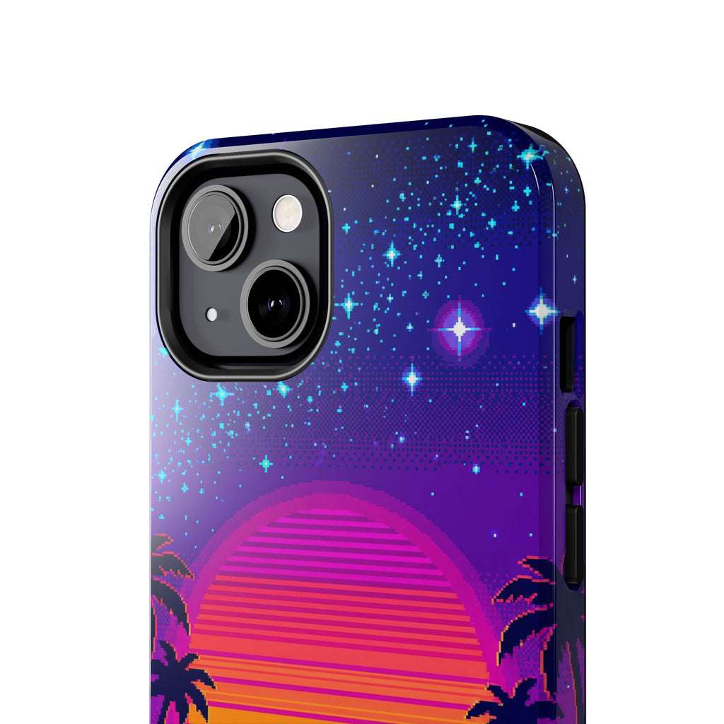 Retro Pixel 8-Bit Sunset — Tough Phone Case