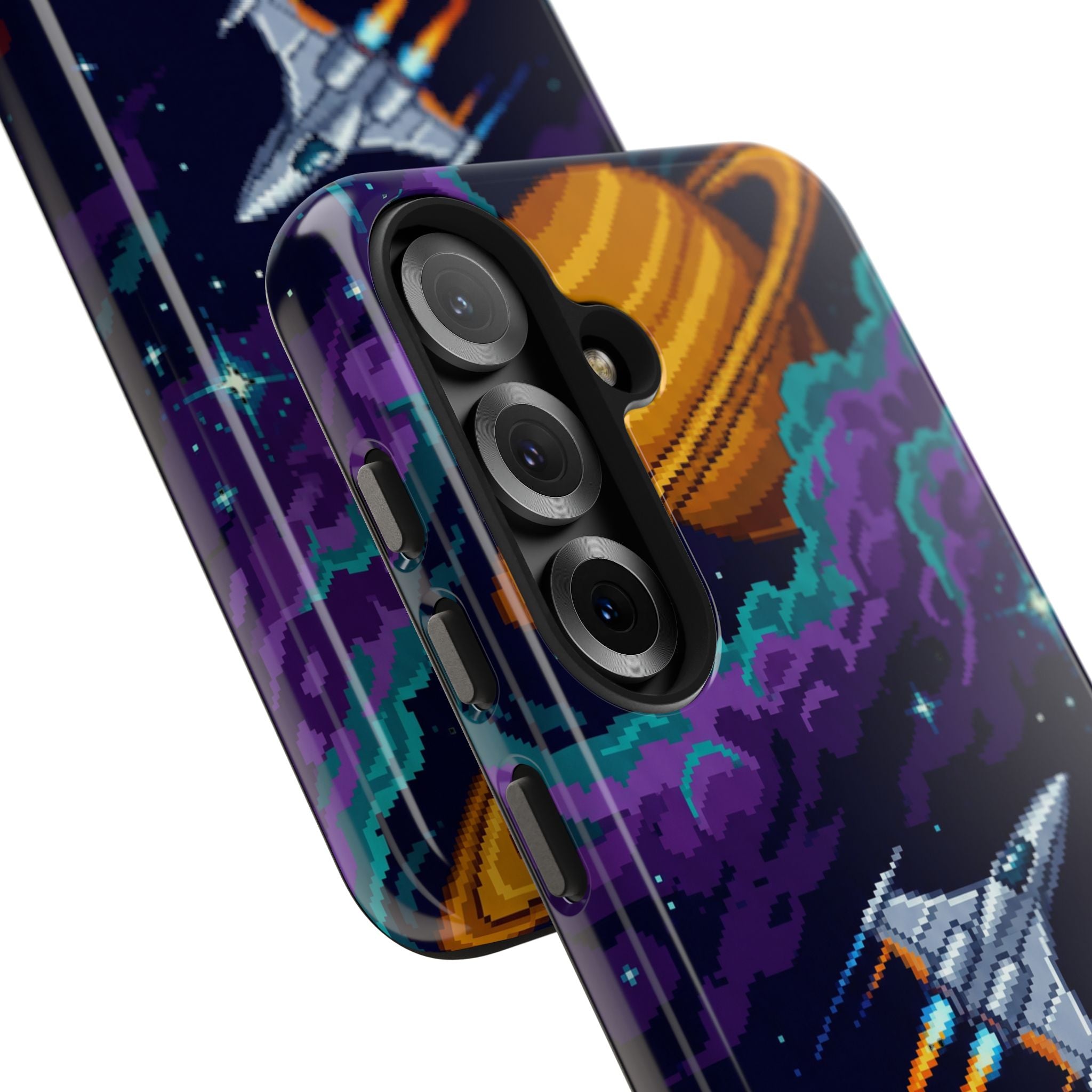 Retro Pixel Galactic Hero — Tough Phone Case