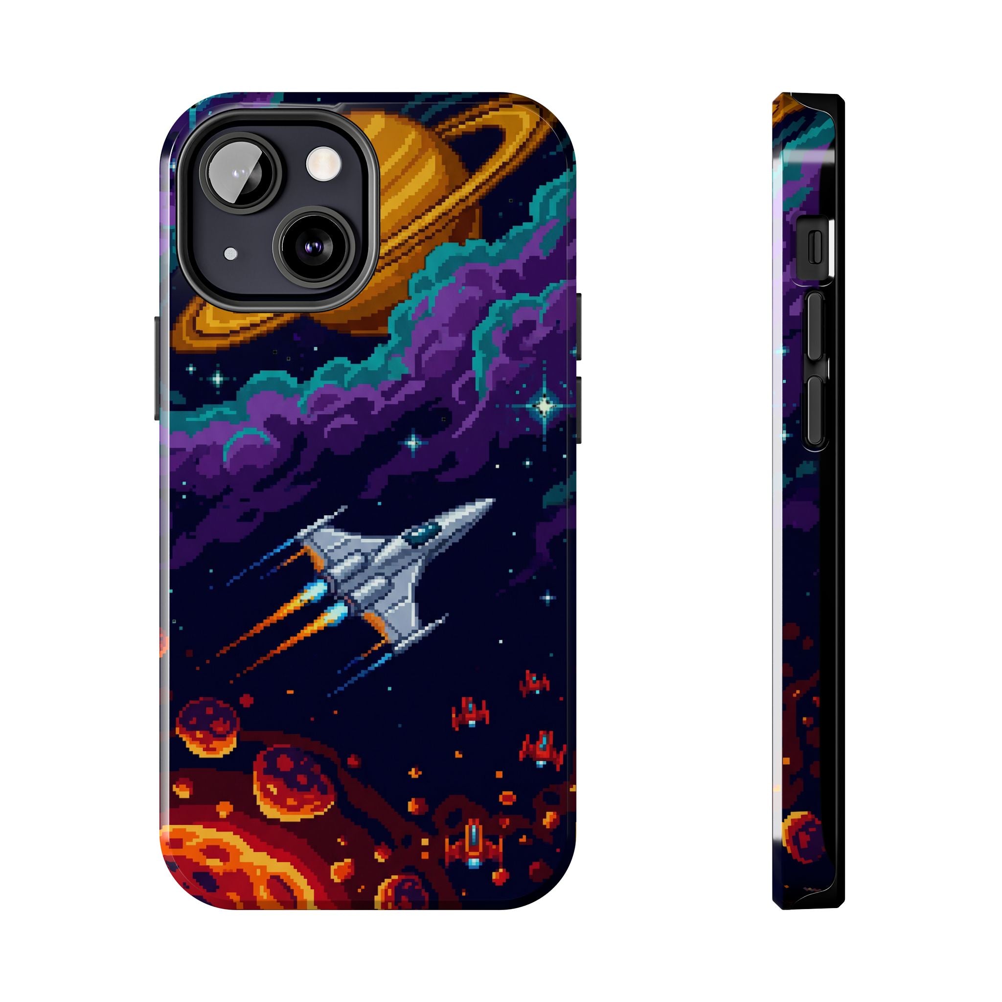 Retro Pixel Galactic Hero — Tough Phone Case