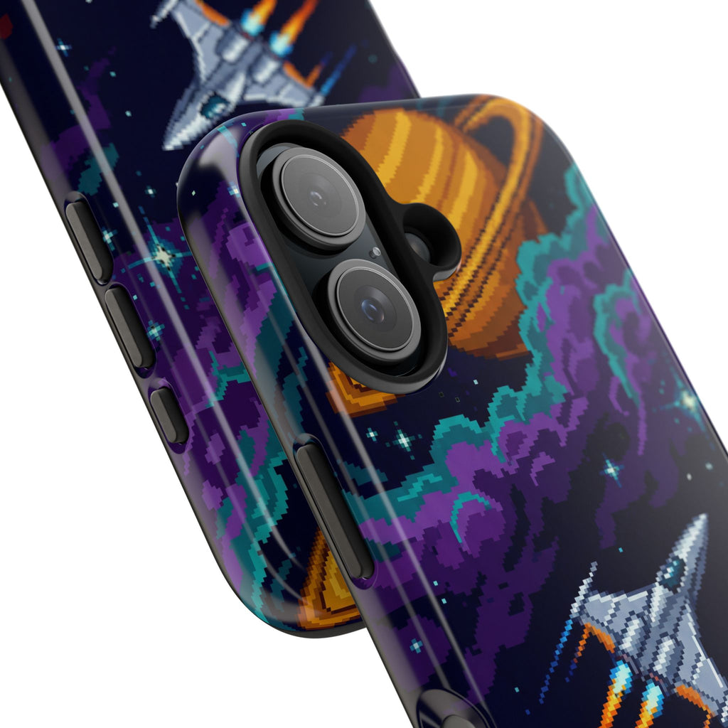 Retro Pixel Galactic Hero — Tough Phone Case