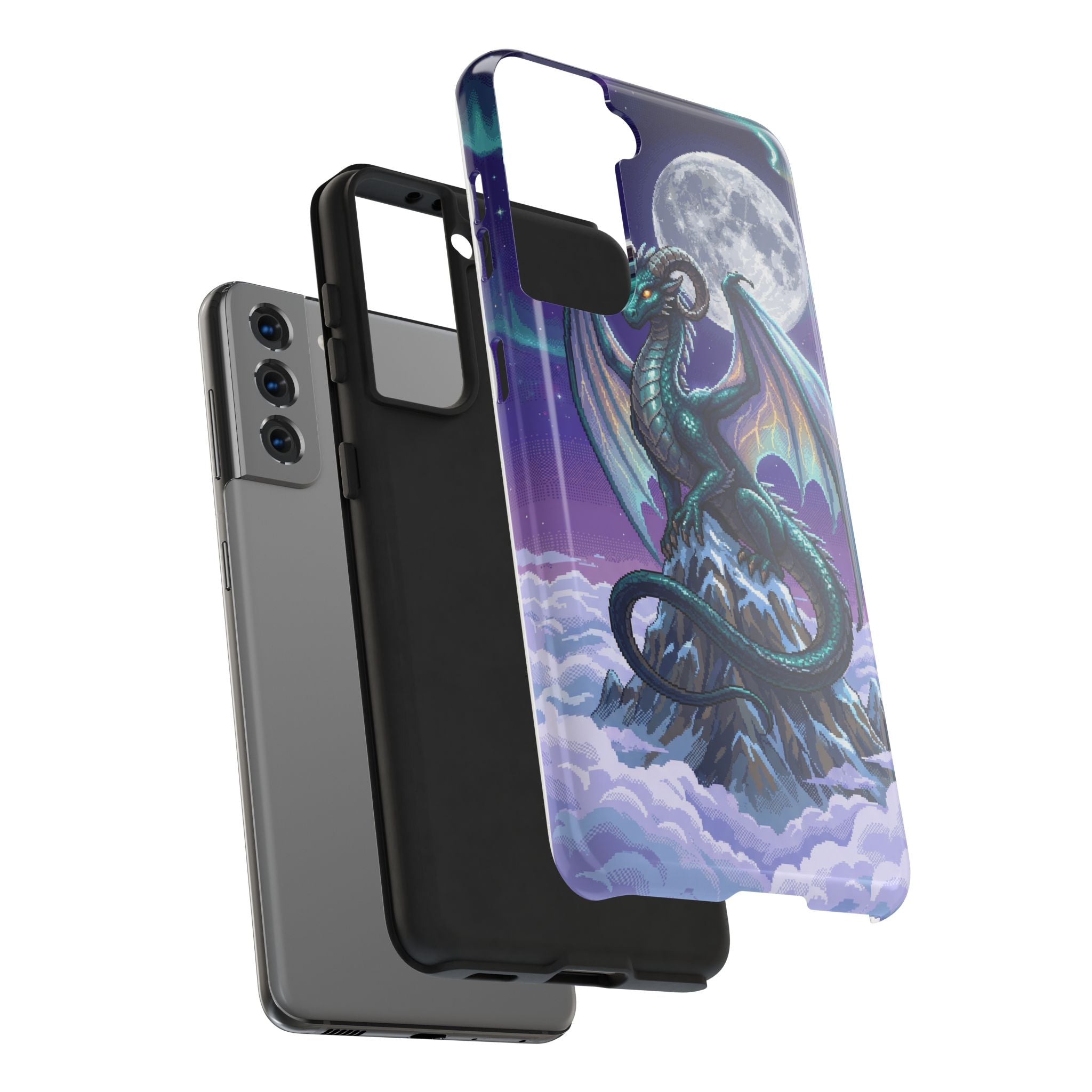 Retro Pixel Dragon on the Mountain Peak — Tough Phone Case
