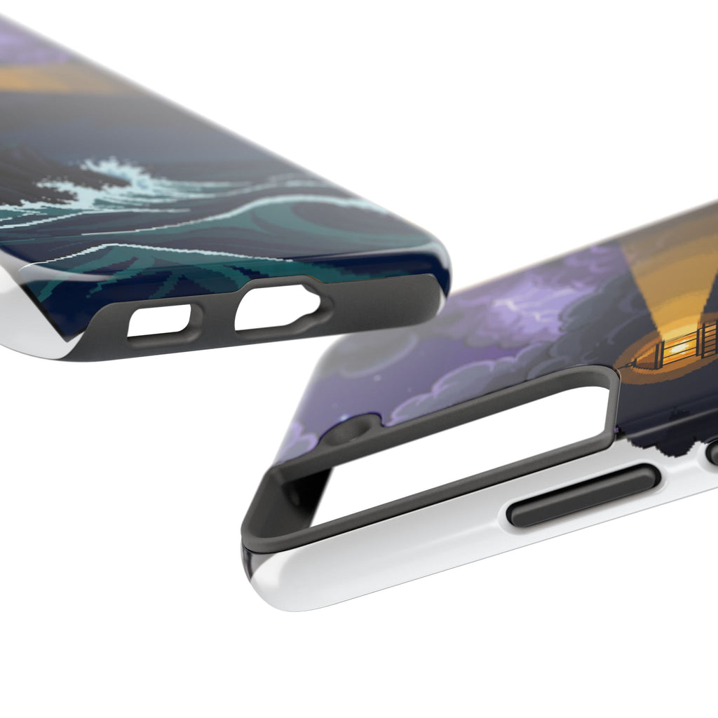 Retro Pixel Lighthouse in the Storm — Tough Phone Case