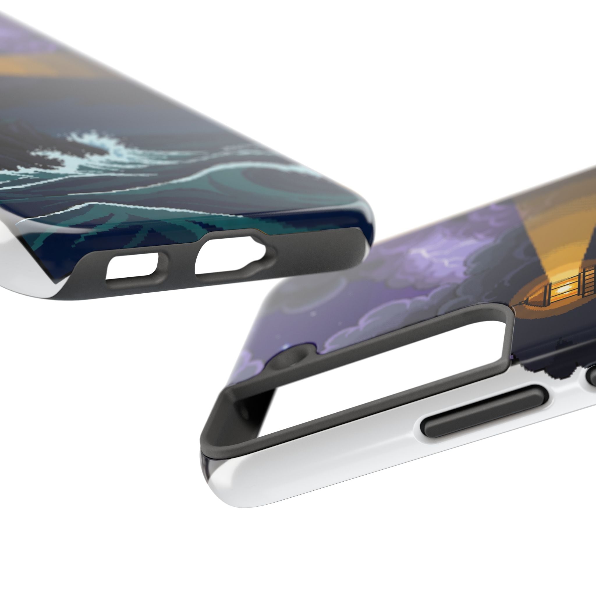 Retro Pixel Lighthouse in the Storm — Tough Phone Case