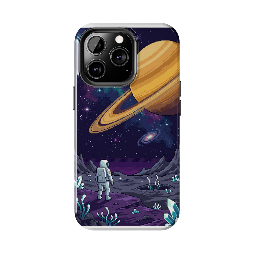 Retro Pixel Astronaut on an Alien World — Tough Phone Case