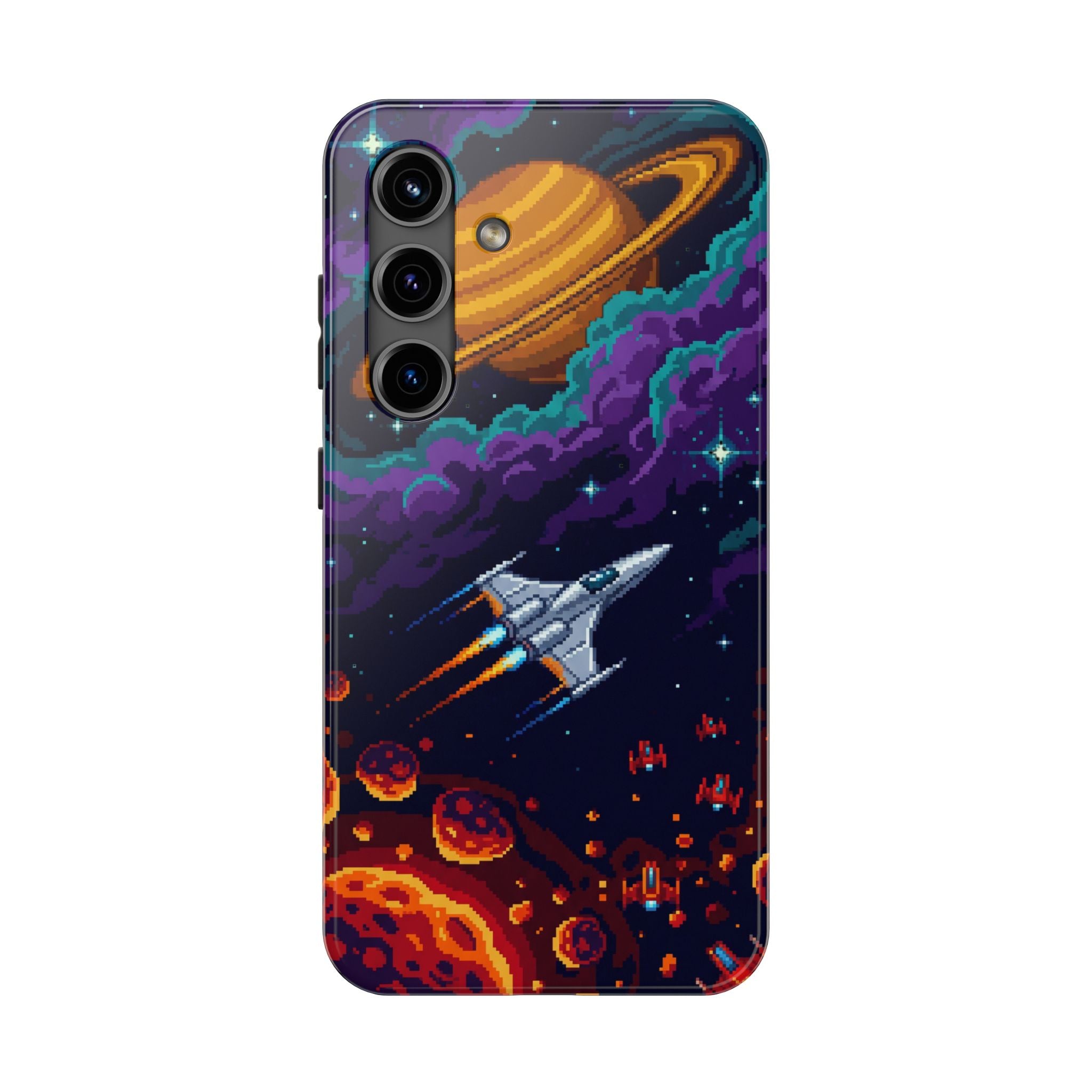 Retro Pixel Galactic Hero — Tough Phone Case
