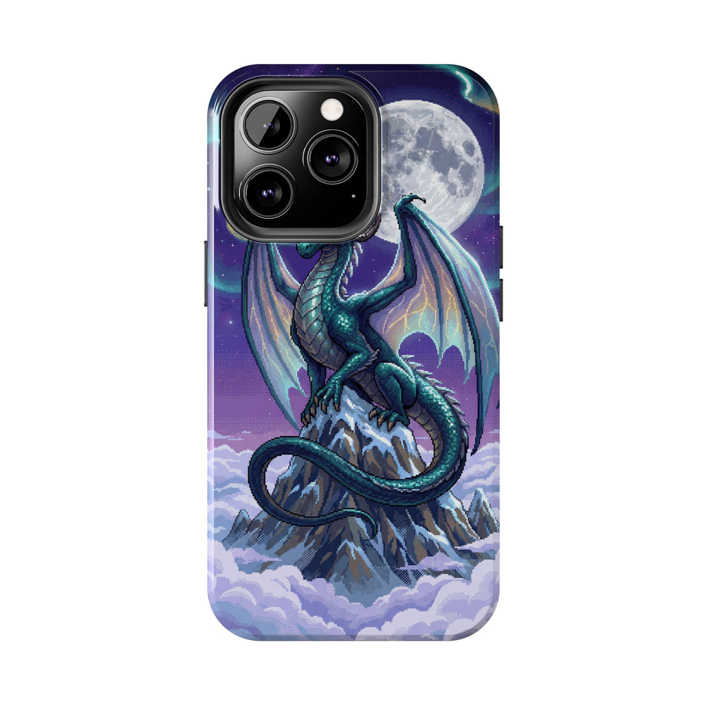 Retro Pixel Dragon on the Mountain Peak — Tough Phone Case