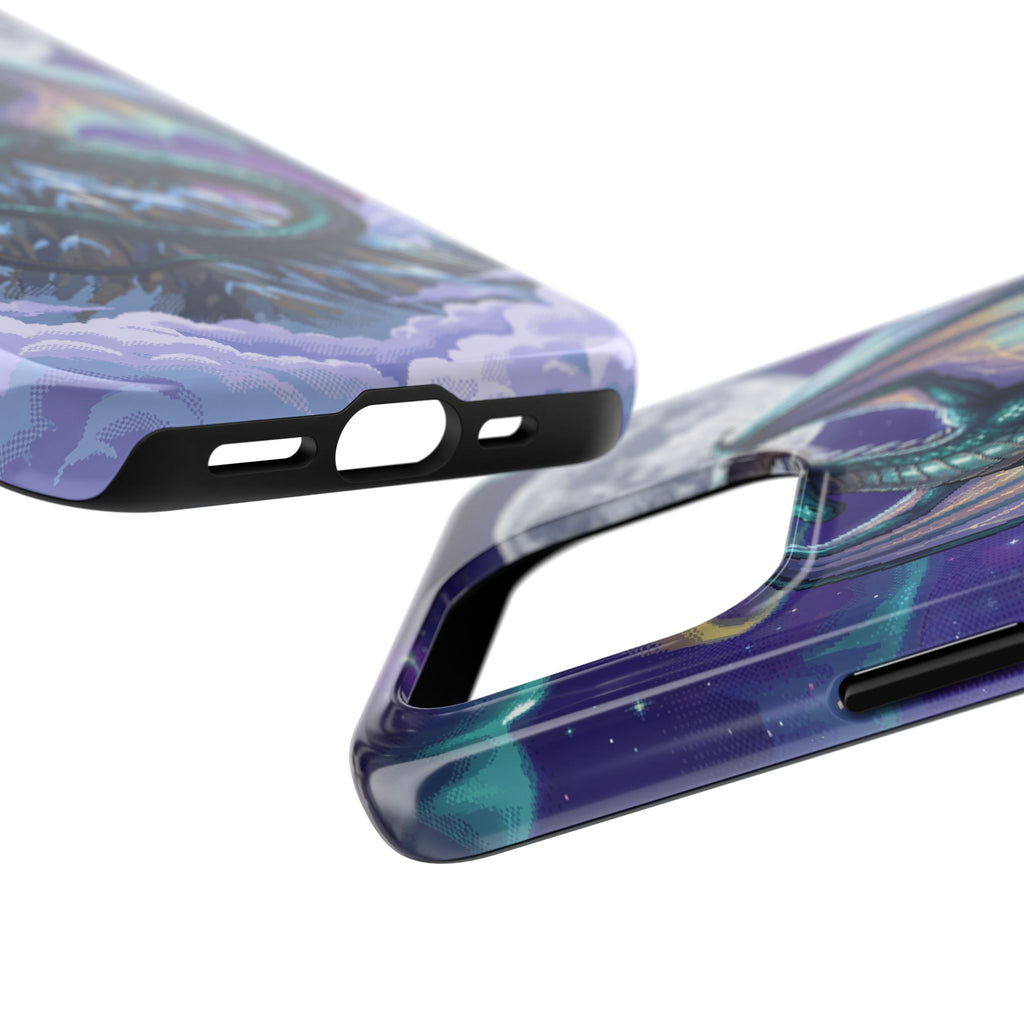 Retro Pixel Dragon on the Mountain Peak — Tough Phone Case