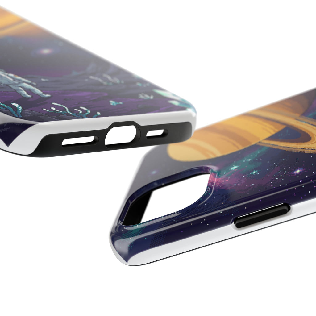 Retro Pixel Astronaut on an Alien World — Tough Phone Case