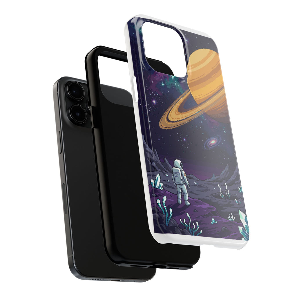 Retro Pixel Astronaut on an Alien World — Tough Phone Case